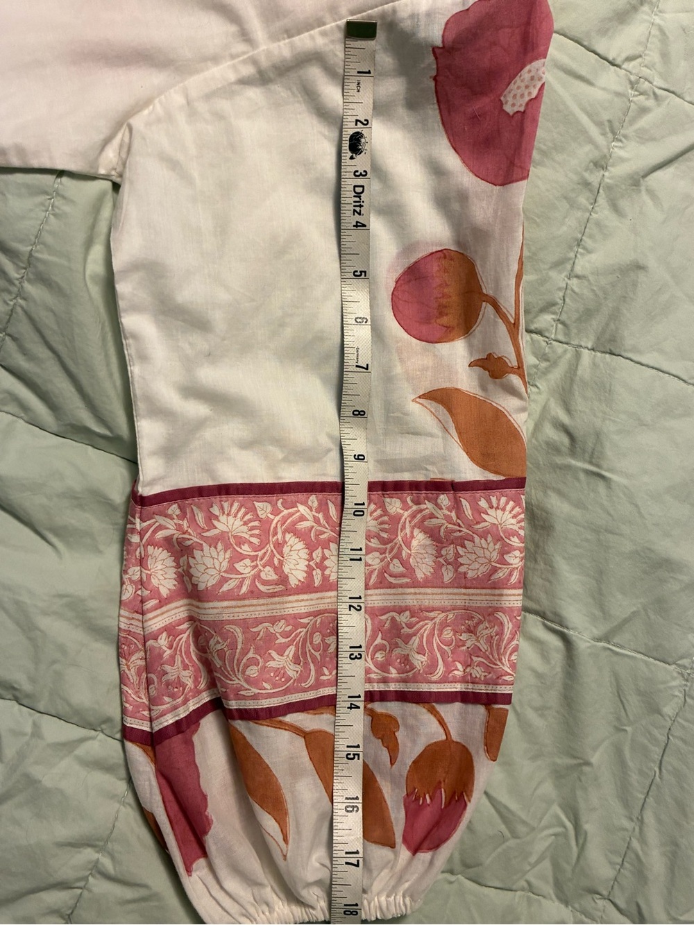 Anthropologie White Tunic Dress with Pink Floral and Tan Accents - Picture 7 of 9